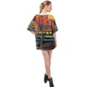 The City Style Bus Fantasy Architecture Art Oversized Chiffon Top View2