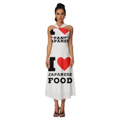 I Love Japanese Food Sleeveless Cross Front Cocktail Midi Chiffon Dress by ilovewhateva