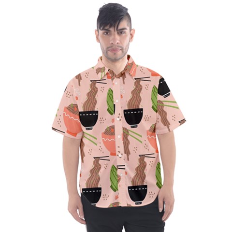 Japanese Street Food Soba Noodle In Bowl Men s Short Sleeve Shirt by Cowasu