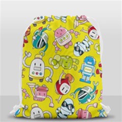 Robot Pattern Lego Drawstring Bag (small) by Cowasu