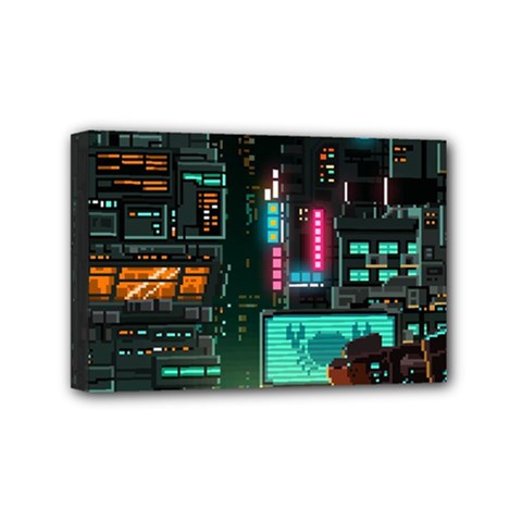 Video Game Pixel Art Mini Canvas 6  X 4  (stretched) by Cowasu