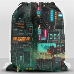 Video Game Pixel Art Drawstring Bag (large) by Cowasu