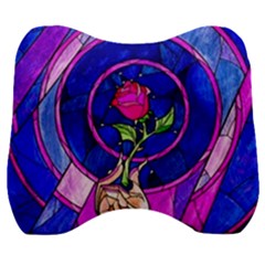 Stained Glass Rose Velour Head Support Cushion by Cowasu