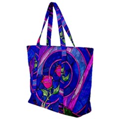 Stained Glass Rose Zip Up Canvas Bag by Cowasu
