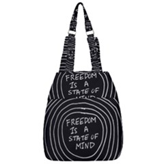 Psychedelic Art Freedom Is A State Of Mind Trippy Quotes Center Zip Backpack by Bangk1t