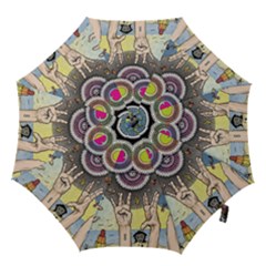 Vintage Trippy Aesthetic Psychedelic 70s Aesthetic Hook Handle Umbrellas (small) by Bangk1t