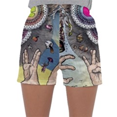 Vintage Trippy Aesthetic Psychedelic 70s Aesthetic Sleepwear Shorts by Bangk1t