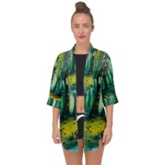 Ai Generated Trees Forest Mystical Forest Nature Art Open Front Chiffon Kimono by Ndabl3x
