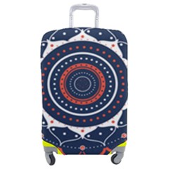 Mandala Orange Navy Luggage Cover (medium) by Ndabl3x