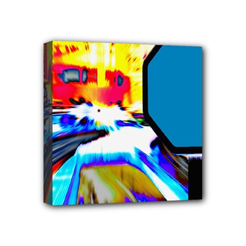 Stop Retro Abstract Stop Sign Blur Mini Canvas 4  X 4  (stretched) by Ndabl3x