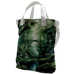 River Forest Wood Nature Canvas Messenger Bag by Ndabl3x