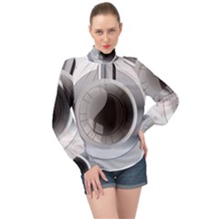 Washing Machines Home Electronic High Neck Long Sleeve Chiffon Top by Cowasu