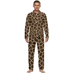 Giraffe Animal Print Skin Fur Men s Long Sleeve Velvet Pocket Pajamas Set by Amaryn4rt