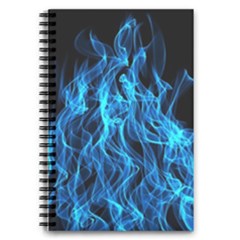 Digitally Created Blue Flames Of Fire 5 5  X 8 5  Notebook by Simbadda