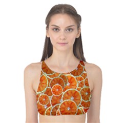 Oranges Background Texture Pattern Tank Bikini Top by Simbadda