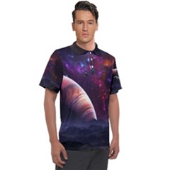 Clouds Fantasy Space Landscape Colorful Planet Men s Polo Tee by Ravend