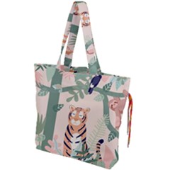 Kids Animals & Jungle Friends Drawstring Tote Bag by Ravend