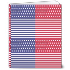 American Flag Patriot Red White 8  X 10  Softcover Notebook by Celenk
