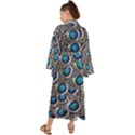 Peacock Pattern Close Up Plumage Maxi Kimono View2