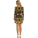Pattern Abstract Background Art Long Sleeve Deep V Mini Dress  View4