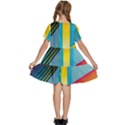Colorful Rainbow Stripe Pattern Kids  Short Sleeve Tiered Mini Dress View4