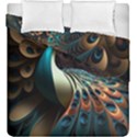 Colorful Peacock Bird Feathers Duvet Cover Double Side (King Size) View2