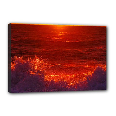 Sea Beach Sunset Sunrise Twilight Canvas 18  X 12  (stretched) by Vaneshop