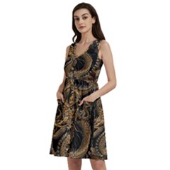 Dragon Pentagram Sleeveless Dress With Pocket by Amaryn4rt
