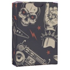 Grunge Seamless Pattern With Skulls Playing Cards Single Design (rectangle) With Custom Box by Amaryn4rt