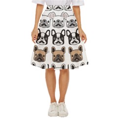 Dog-french-bulldog-seamless-pattern-face-head Classic Short Skirt by uniart180623