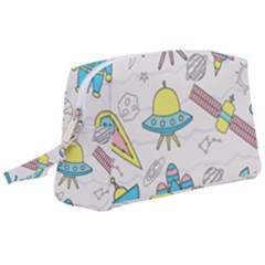 Cute-seamless-pattern-with-space Wristlet Pouch Bag (large) by uniart180623