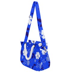 Blooming-seamless-pattern-blue-colors Rope Handles Shoulder Strap Bag by uniart180623