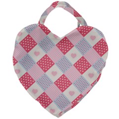 Cute-kawaii-patches-seamless-pattern Giant Heart Shaped Tote by uniart180623