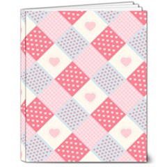 Cute-kawaii-patches-seamless-pattern 8  X 10  Hardcover Notebook by uniart180623