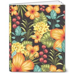 Fabulous-colorful-floral-seamless 8  X 10  Hardcover Notebook by uniart180623