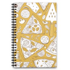 Vector-seamless-pizza-slice-pattern-hand-drawn-pizza-illustration-great-pizzeria-menu-background - 5 5  X 8 5  Notebook by uniart180623