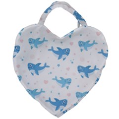Seamless-pattern-with-cute-sharks-hearts Giant Heart Shaped Tote by uniart180623