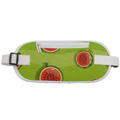 Seamless-background-with-watermelon-slices Rounded Waist Pouch by uniart180623