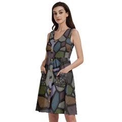 Cartoon-colored-stone-seamless-background-texture-pattern - Sleeveless Dress With Pocket by uniart180623