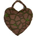 Cartoon-brown-stone-grass-seamless-background-texture-pattern Giant Heart Shaped Tote View1