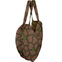 Cartoon-brown-stone-grass-seamless-background-texture-pattern Giant Heart Shaped Tote View4