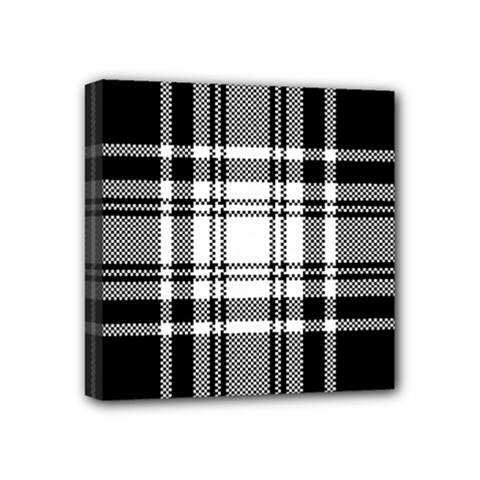 Pixel-background-design-modern-seamless-pattern-plaid-square-texture-fabric-tartan-scottish-textile- Mini Canvas 4  X 4  (stretched) by uniart180623