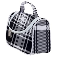 Pixel-background-design-modern-seamless-pattern-plaid-square-texture-fabric-tartan-scottish-textile- Satchel Handbag by uniart180623