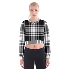 Pixel-background-design-modern-seamless-pattern-plaid-square-texture-fabric-tartan-scottish-textile- Cropped Sweatshirt by uniart180623