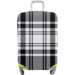 Pixel-background-design-modern-seamless-pattern-plaid-square-texture-fabric-tartan-scottish-textile- Luggage Cover (large) by uniart180623