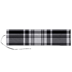 Pixel-background-design-modern-seamless-pattern-plaid-square-texture-fabric-tartan-scottish-textile- Roll Up Canvas Pencil Holder (l) by uniart180623