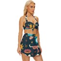 Seamless-pattern-with-breakfast-symbols-morning-coffee Vintage Style Bikini Top and Skirt Set  View3