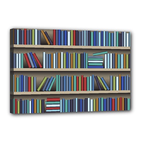 Bookshelf Canvas 18  X 12  (stretched) by uniart180623