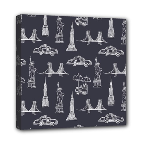 New York City Nyc Pattern Mini Canvas 8  X 8  (stretched) by uniart180623