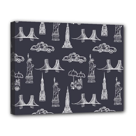 New York City Nyc Pattern Canvas 14  X 11  (stretched) by uniart180623